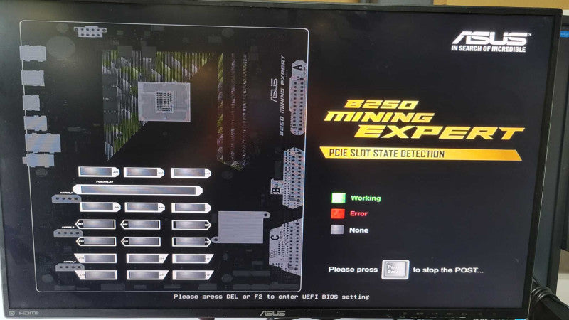 Intel Pentium G4400 | ASUS B250 Mining Expert (19 Slots) | 8GB RAM | I/O  %