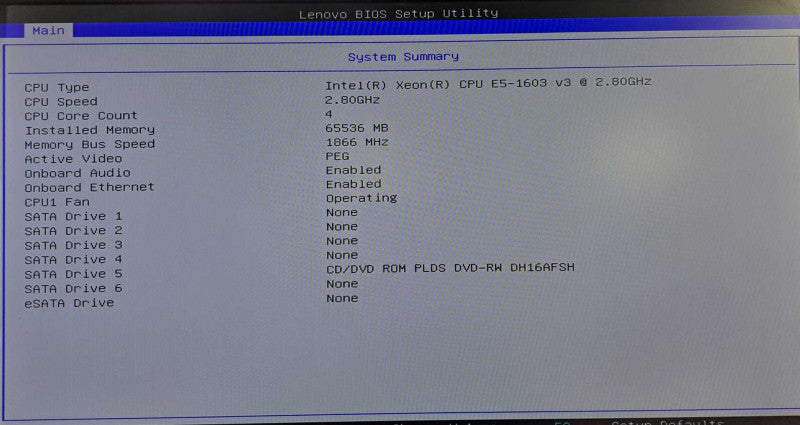 Lenovo TS P500 Workstation | Xeon E5-1603 v3 @ 2.80GHz 64GB DDR4 Quadro K420 )