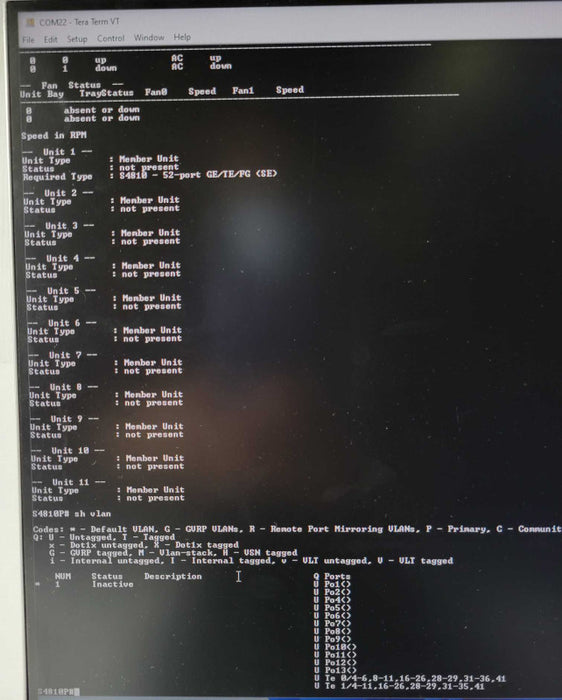 Dell Force10 S4810P-AC-R 48 Port 10GbE 2x 40GbE Switch 2x PSU, Factory reset _