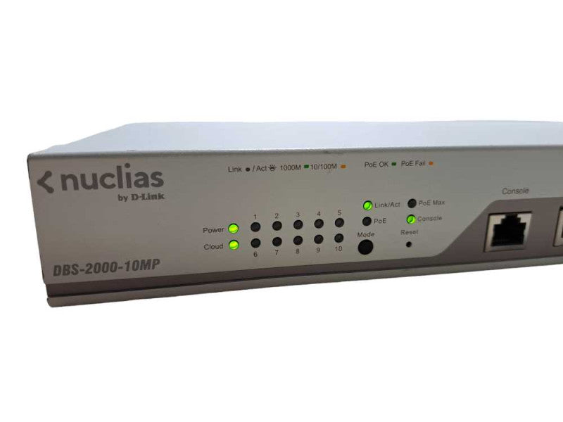 DLink Nuclias DBS-2000-10MP |10 Port Gigabit PoE+ 2x SFP Cloud Managed Switch )