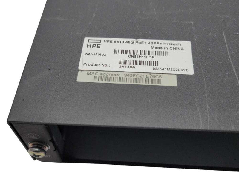 HPE FLEX NETWORK 5510 JH148A 48x Gig PoE + 4x SFP 10GbE, 2x PSU, READ _
