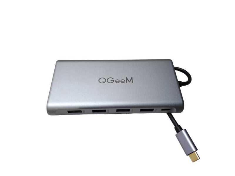 QGeeM Docking Station| 12 in 1 USB-C Laptop Docking Station | HC1203 Q)