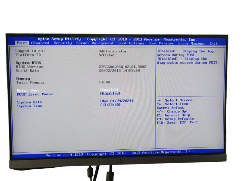 Intel S2600GZ 2x Intel Xeon E5-2630 v2 @2.60 Ghz 64GB RAM  -