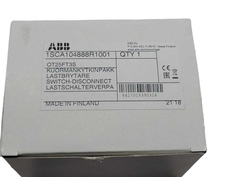 ABB OT25FT3 Non-Fused Disconnect switch 25A-3P 600VAC _