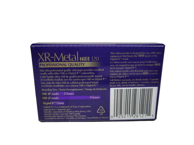 maxell 8mm camcorder videotape  (XR-Metal) 60min. %