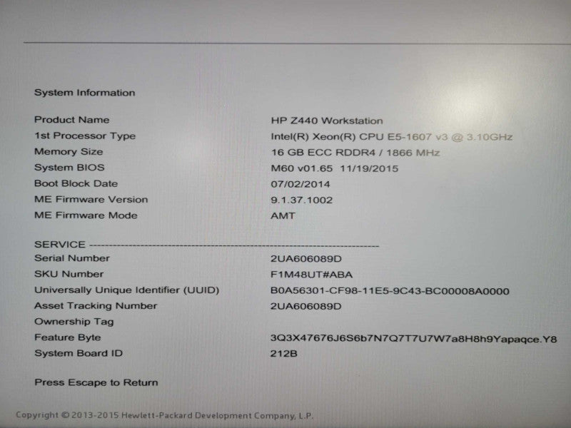 HP Z440 WorkStation | Xeon E5-1607 v3 @ 3.10GHz 16 GB DDR4 2x Quadro NVS510 !