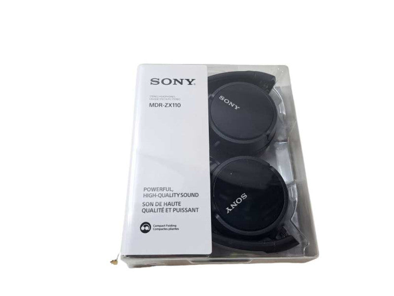 New | Sony MDR-ZX110 Overhead Wired On Ear Headphones - Black Q)