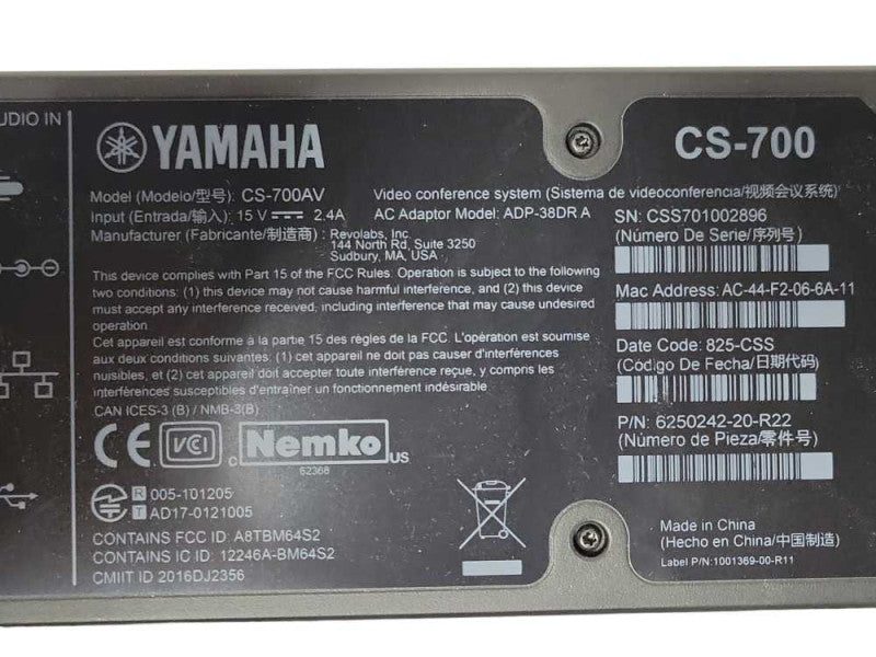 YAMAHA CS700AV USB Bluetooth All-In-One Video Sound Bar Q_