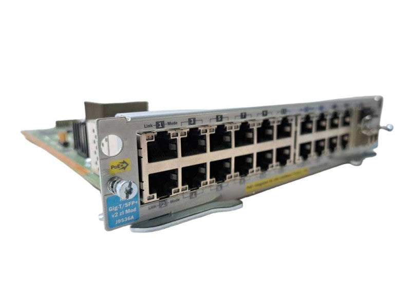 HP J9536A 20-Port GIG-T PoE+ 2-Port SFP+ V2 ZL Expansion Module )