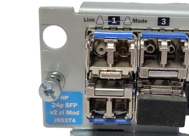 HP J9537A V2 Zl Module 24 PORT SFP Populated with 4x HP J4859C SFPs Q_