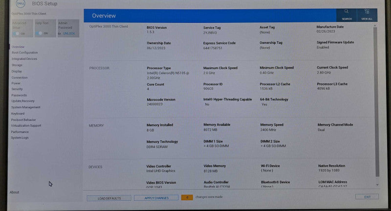 Dell OptiPlex 3000 Thin Client | Celeron N5105 @ 2.00 GHz 8GB DDR4 *READ* )