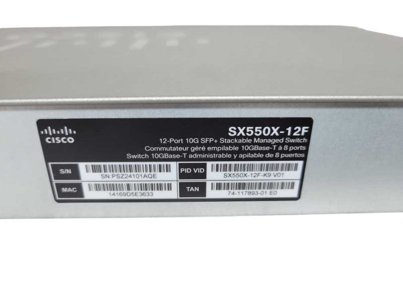 Cisco 12-Port 10G SFP+ Stackable Managed Switch (SX550X-12F) %