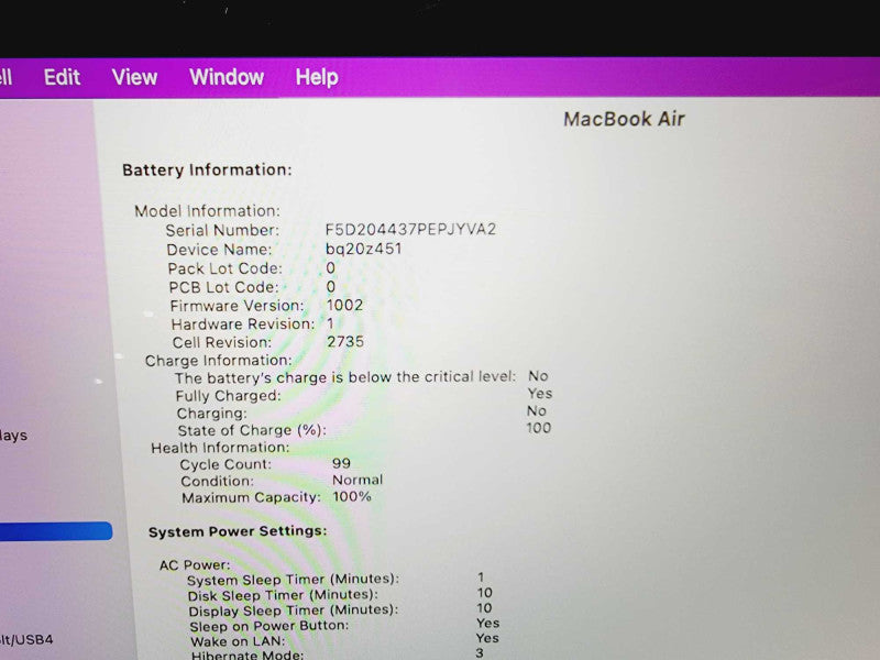 Apple Macbook Air 2020 13\\" Chip M1 @ 3.2GHz 8GB Ram 250GB SSD (