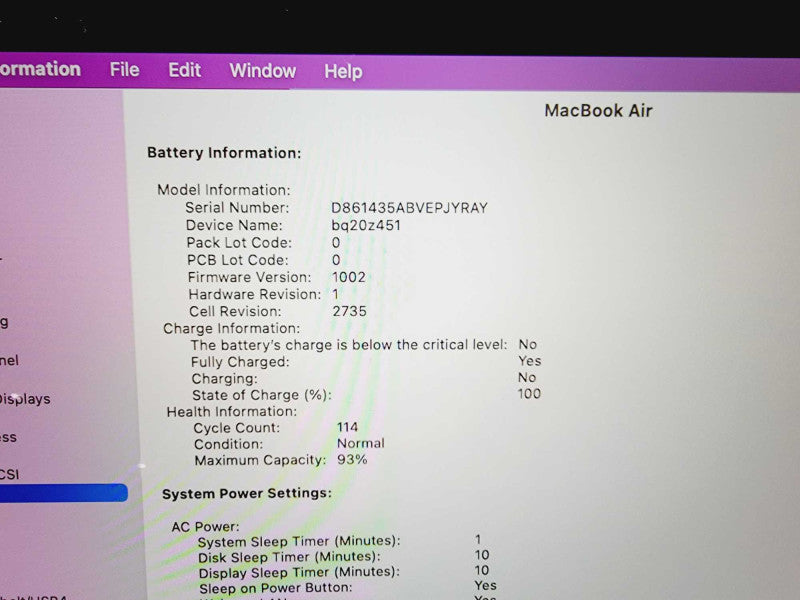 Apple Macbook Air 2020 13\\" Chip M1 @ 3.2GHz 8GB Ram 250GB SSD (