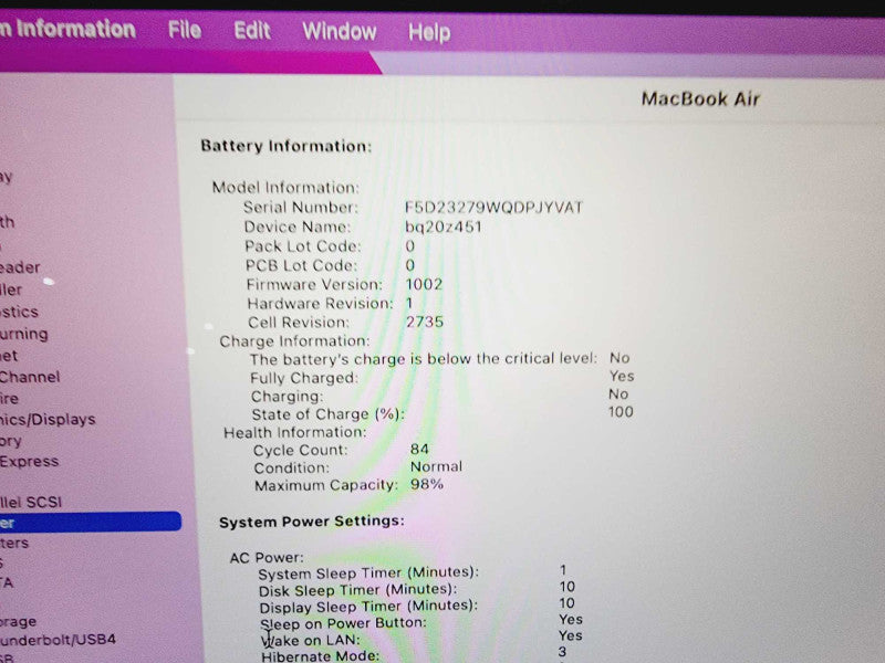 Apple Macbook Air 2020 13\\" Chip M1 @ 3.2GHz 8GB Ram 250GB SSD [Read] (