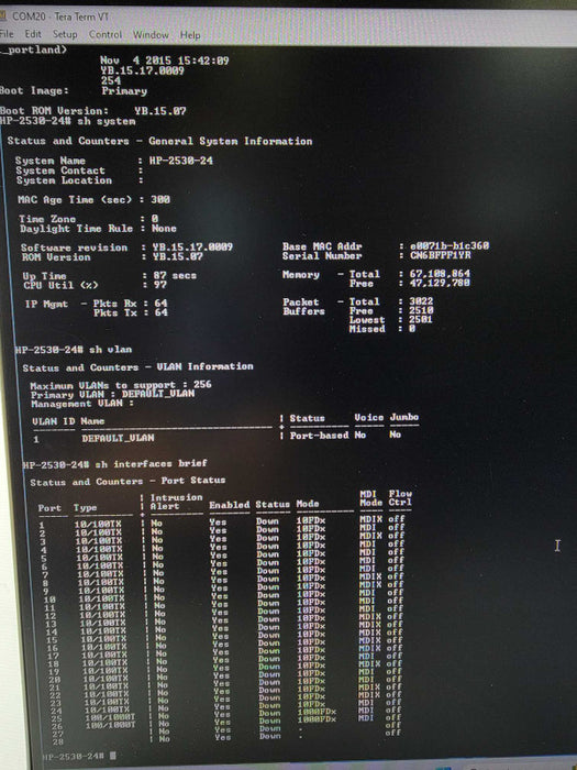 Aruba 2530-24 Switch 24 Ports Managed Fast Ethernet Switch J9782A _
