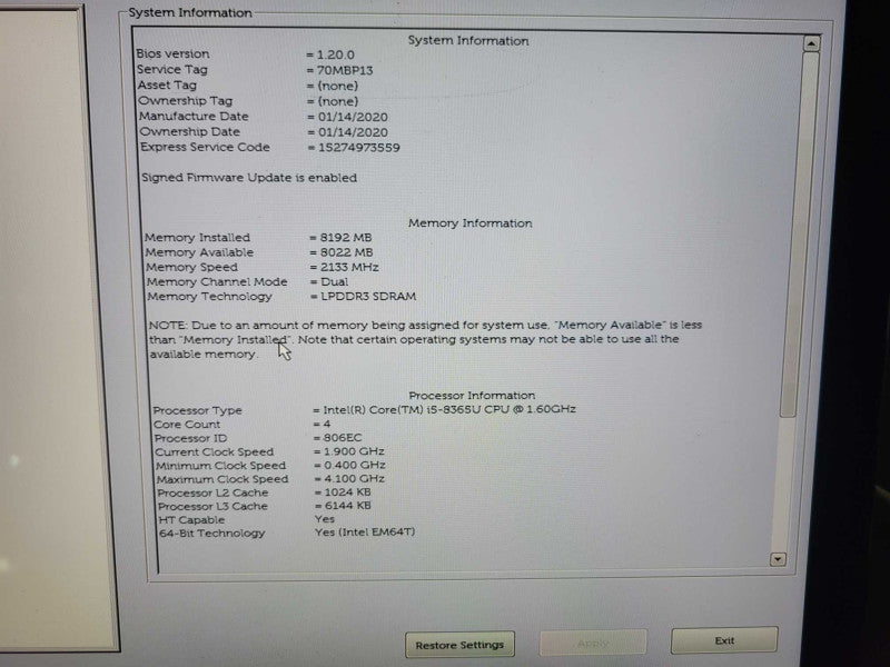 DELL Latitude 7200 2-in-1 | i5-8365U | 8GB | No HDD (***READ***) %