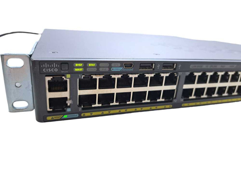 Cisco WS-C2960X-48FPS-L | 48 Port Gigabit PoE+ 740W 4x SFP Switch | + Stack )