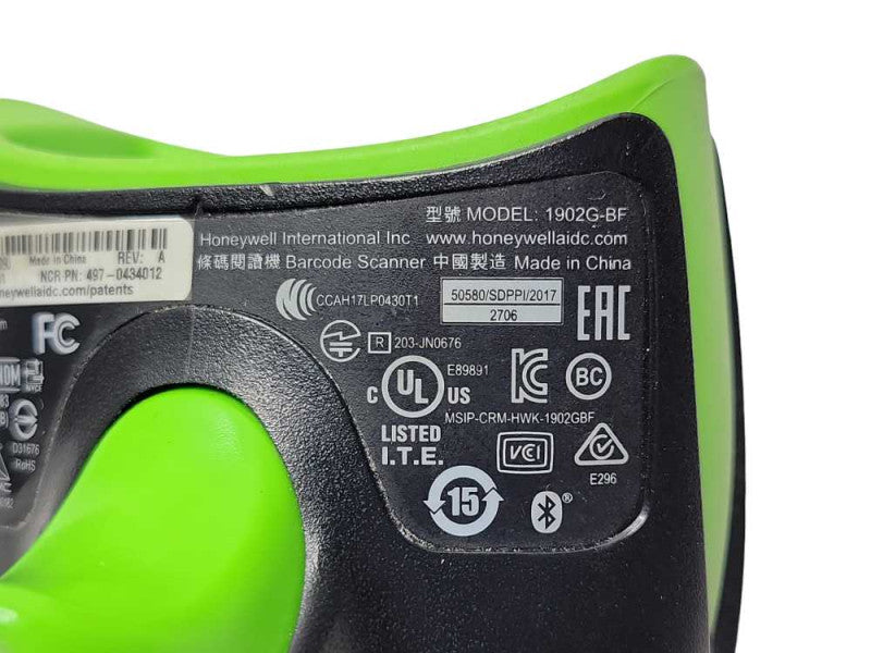 NCR/Honeywell 1902G-BF Handheld Barcode Scanner w/ Cradle, READ Q_