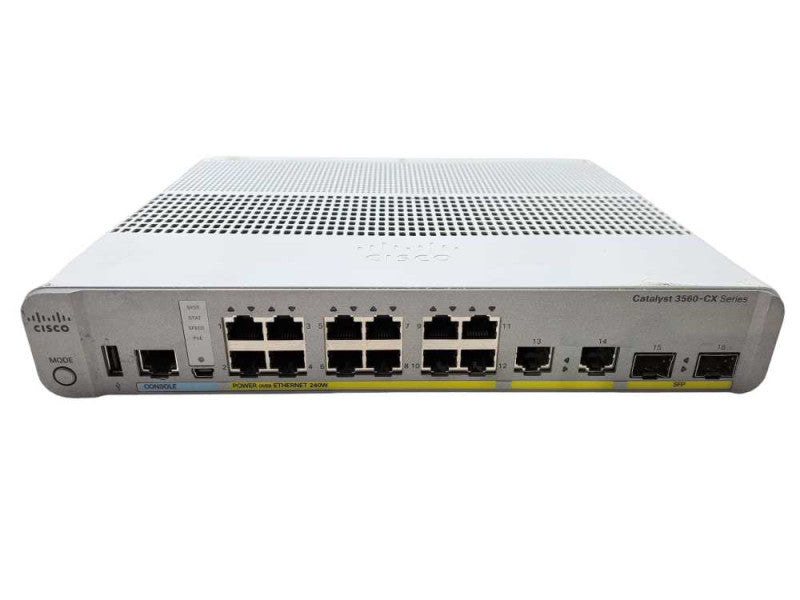 Cisco WS-C3560CX-12PC-S | 12-Port Gigabit PoE+ 240W | 2x SFP Silent Switch )