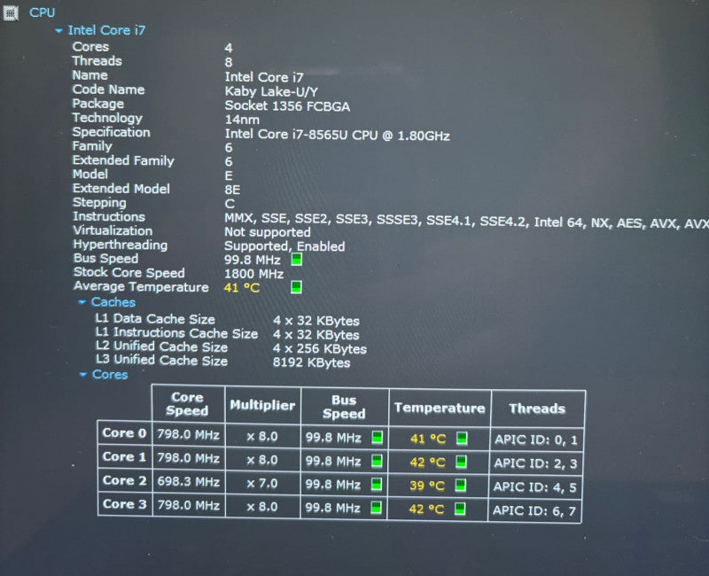 DELL XPS 13 9380 4K Touch Intel i7-8565U@ 16GB 256 SSD \\"Poor\\" battery READ