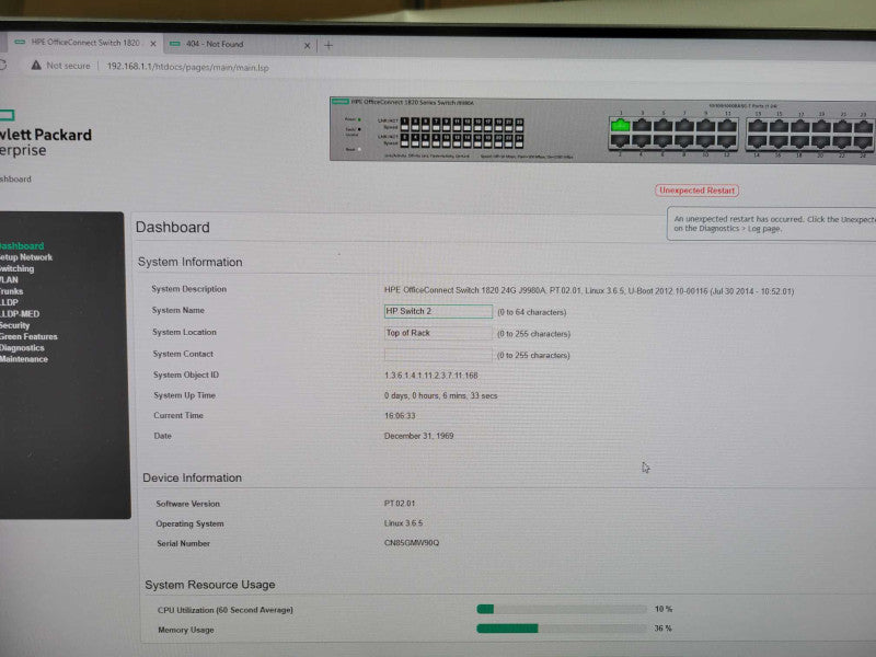 HP OfficeConnect 1820-24G J9980A 24-port w/ 2 SFP Gigabit switch _