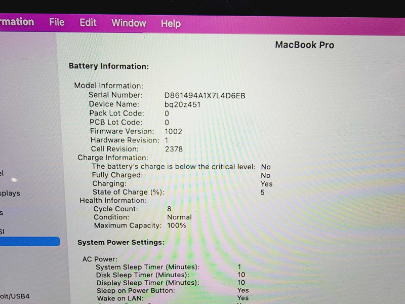 Apple Macbook Pro 2020 13\\" Chip M1 @ 3.2GHz 8GB Ram 250GB SSD (