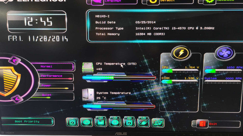 Intel Core i5-4570 @ 3.20GHz | ECS H81H3-I | 16GB RAM | I/O Plate %