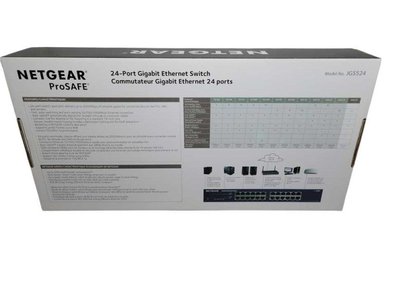 NetGear ProSafe Plus JGS524E 24-Port Gigabit Ethernet Switch Q%