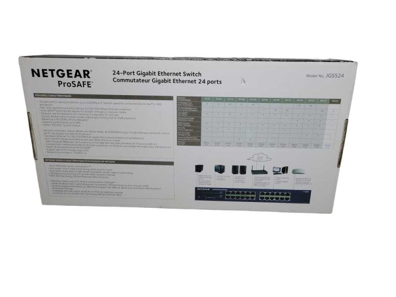 NetGear ProSafe Plus JGS524E 24-Port Gigabit Ethernet Switch (OB) %