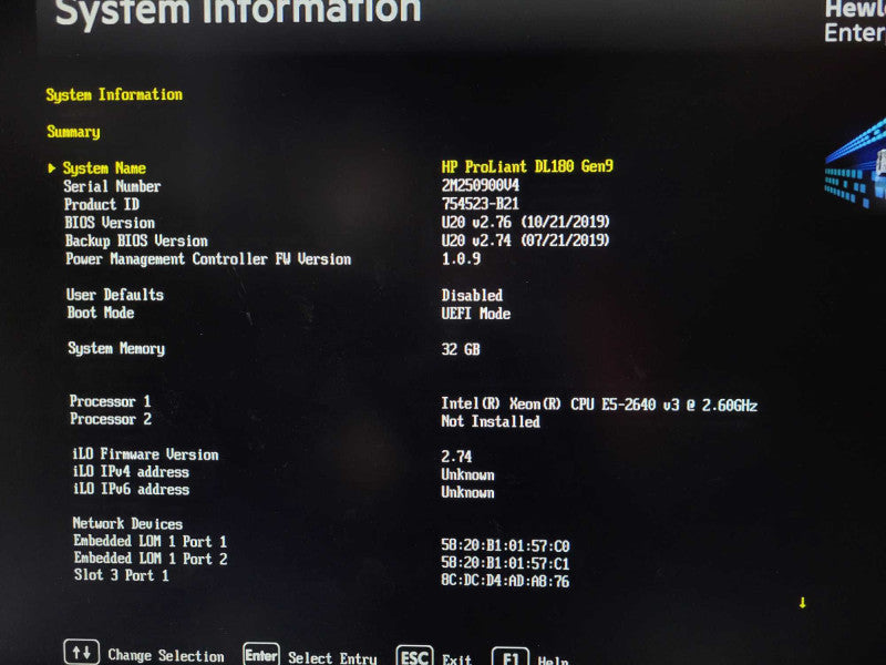 HP ProLiant DL180 Gen9 E5-2640 v3 @ 2.6GHz 32GB DDR4 P440 2x PSU 2.5\\\\\\" $