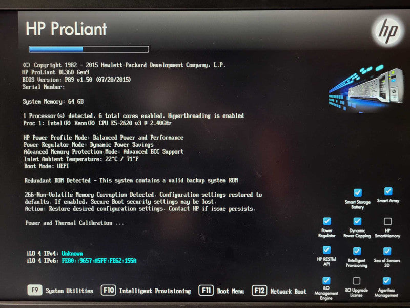 HP ProLiant DL360 Gen9 E5-2620 v3 @ 2.4GHz 64GB DDR4 P440ar 2x PSU 2.5\\" READ $