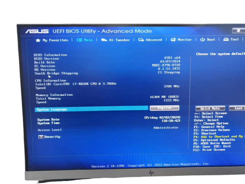 ASUS X79-DELUXE with i7-4820K @3.70Ghz 16GB DDR3 2400GHz  -