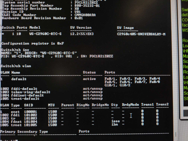 CISCO WS-C2960C-8TC-S 8-Port Fast Ethernet Switch Q$
