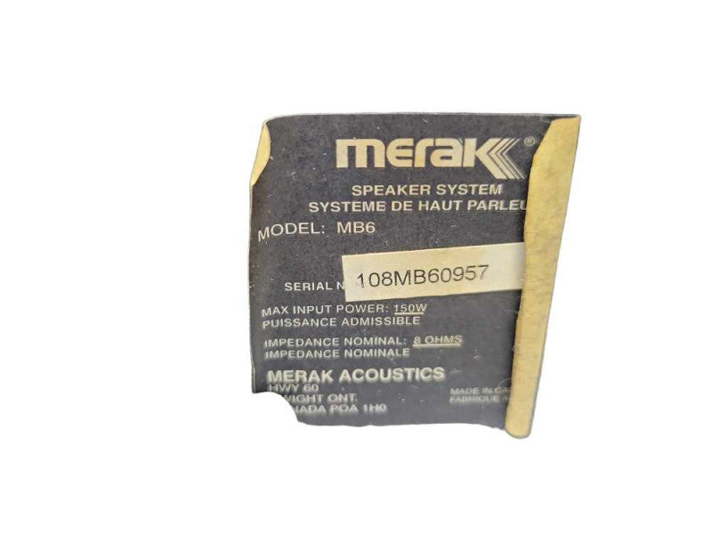 Merak MB6 - 6\\" 150W 8Ohm Bookshelf Speakers %