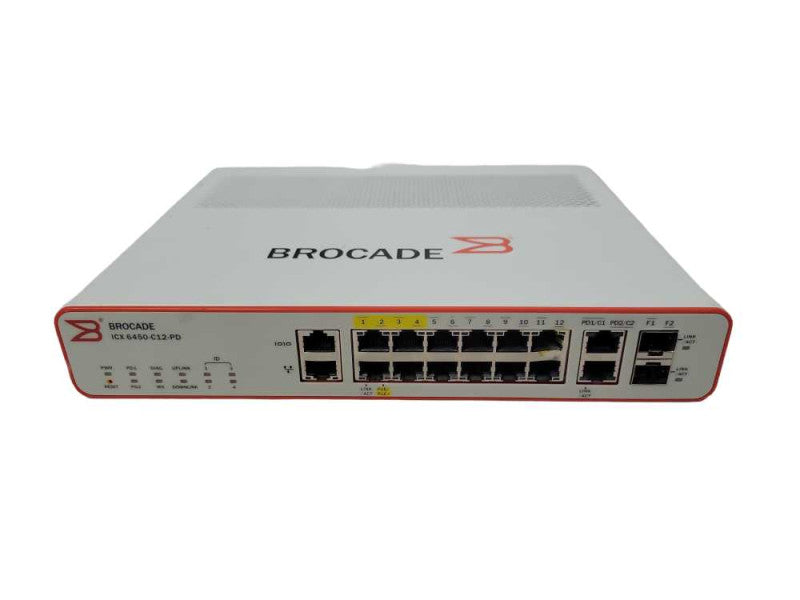 BROCADE ICX6450-C12-PD 12-port Gig and 4-Port PoE/PoE+ compact switch _