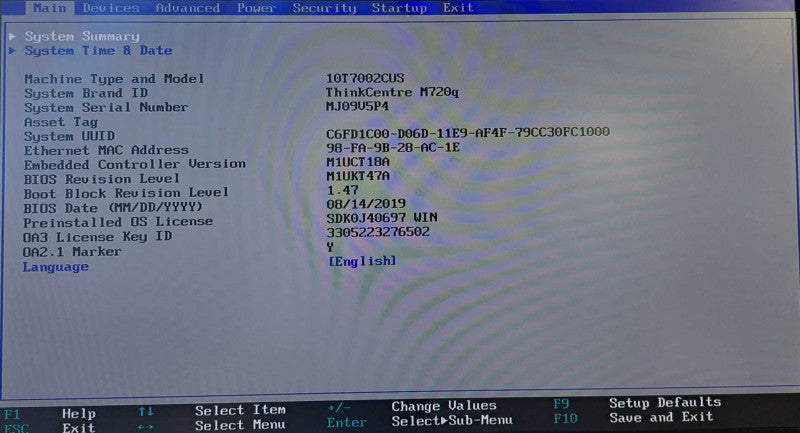 Lenovo M720q USFF Desktop | i5-8400T @ 1.70GHz 16GB DDR4 256GB NVMe + Adapter )