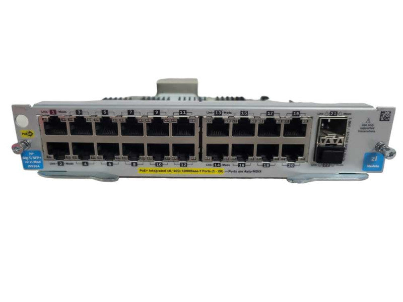 HP J9536A 20-Port GIG-T PoE+ 2-Port SFP+ V2 ZL Expansion Module !