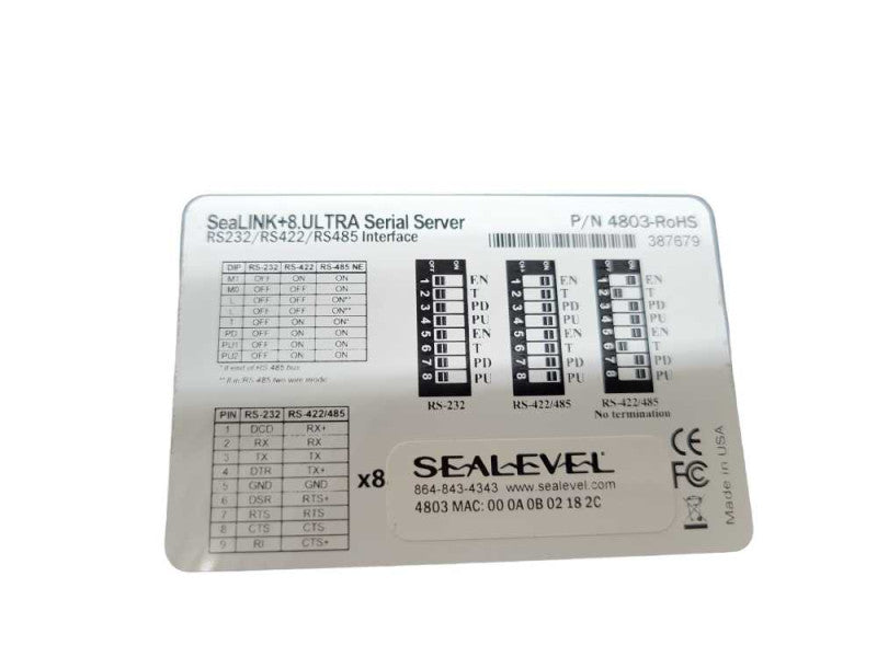 Sealevel SeaLINK+8 ULTRA Serial Server -RS232 / RS422 / RS485 Interface(READ) %