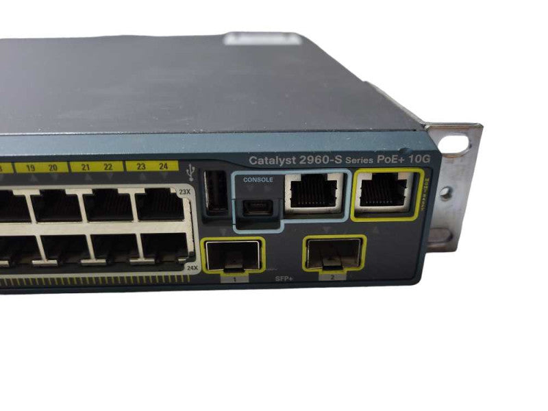 Cisco WS-C2960S-24PD-L 24 Port Gigabit PoE+ 370W Ethernet 2x 10G SFP+ Switch $