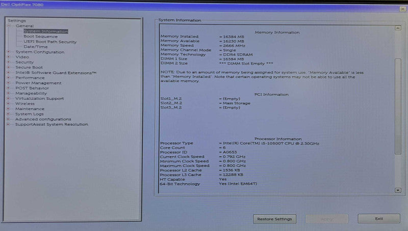 Dell OptiPlex 7080 USFF Desktop | i5-10500T @ 2.30GHz 16GB DDR4 1TB NVMe )