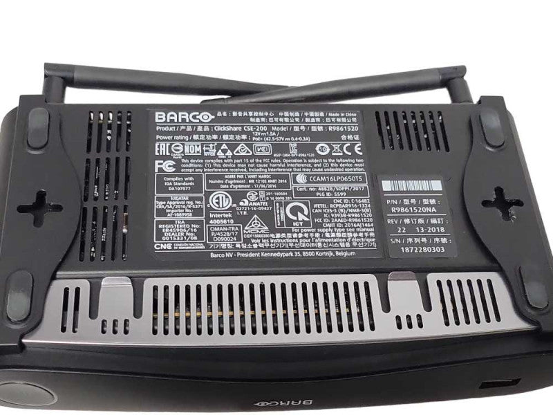 Barco ClickShare CSE-200 Wireless System w/ 1x Button, 2x Antenna, Power Adap Q_