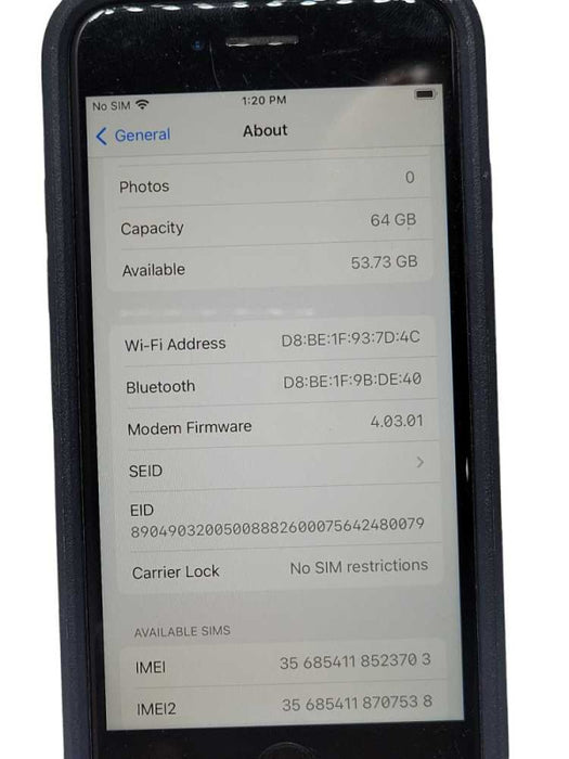 Apple iPhone SE 2020 64GB UNLOCKED , READ _