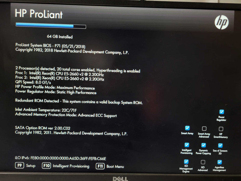 HP DL360p G8 1U Server | 2x E5-2660 v2 @ 2.2GHz 64GB Ram P420i 2x PSU 2.5\\" $