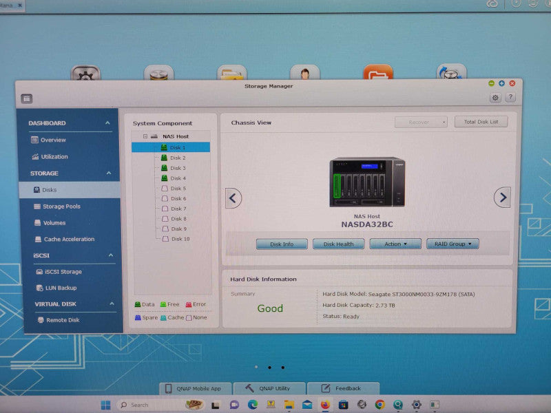 QNAP TS-1079 Pro 10 Bay Turbo NAS Server, 4x 3TB HDD, Factory reset, READ _