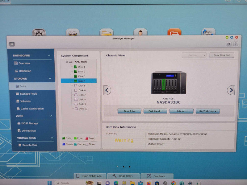 QNAP TS-1079 Pro 10 Bay Turbo NAS Server, 4x 3TB HDD, Factory reset, READ _