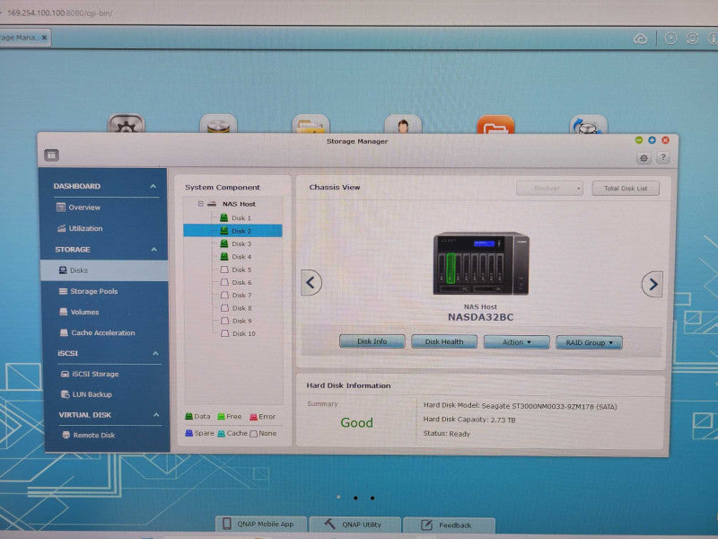 QNAP TS-1079 Pro 10 Bay Turbo NAS Server, 4x 3TB HDD, Factory reset, READ _