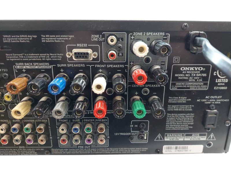 Onkyo AV Receiver Model: TX-SR705 â