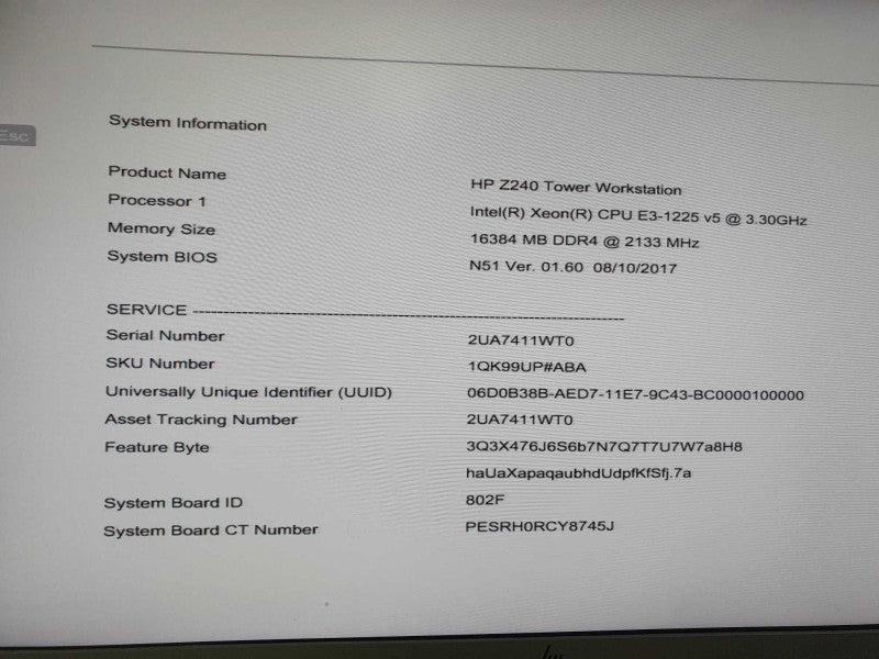 HP Z240 Workstation - Xeon E3-1225 v5 | 16GB RAM | Quadro K1200 4GB -