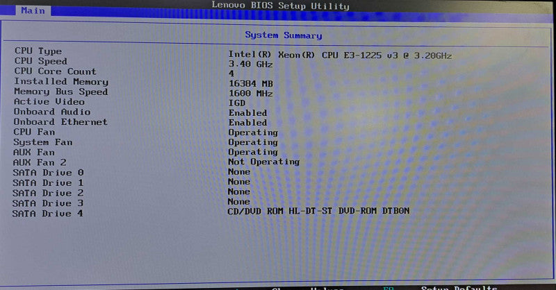 Lenovo ThinkServer TS140 | Xeon E3-1225 v3 @ 3.20GHz 16GB Ram No HDD/OS )